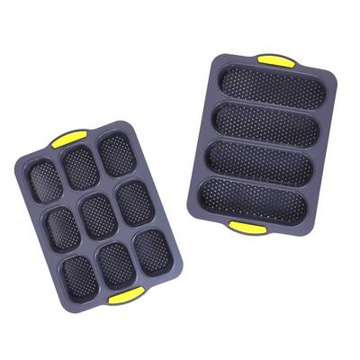 Ensemble de moules à pain en silicone, Moule à pâtisserie antiadhésif à quatre alvéoles et à six alvéoles, Ustensiles de cuisson résistants à la chaleur pour pain fait maison, Outils de pâtisserie de cuisine