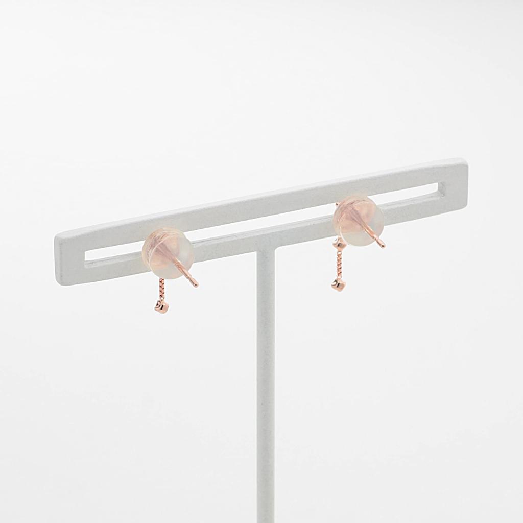 [Official] ESTELLE Women's Earrings, 10K Pink Gold with Diamonds, 0212-1229-0022-0000