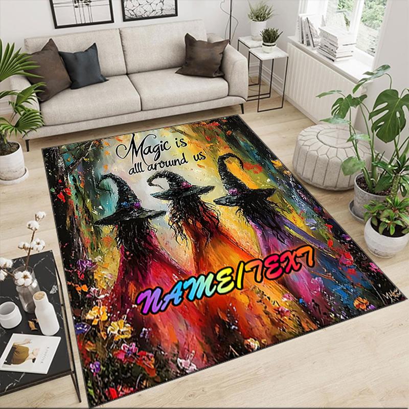 1PC Custom Name Magic Everyday Life Theme Floor Mat Ideal for Living Room, Game Rooms, Office, Bedroom,Floor Mat Playful Design
