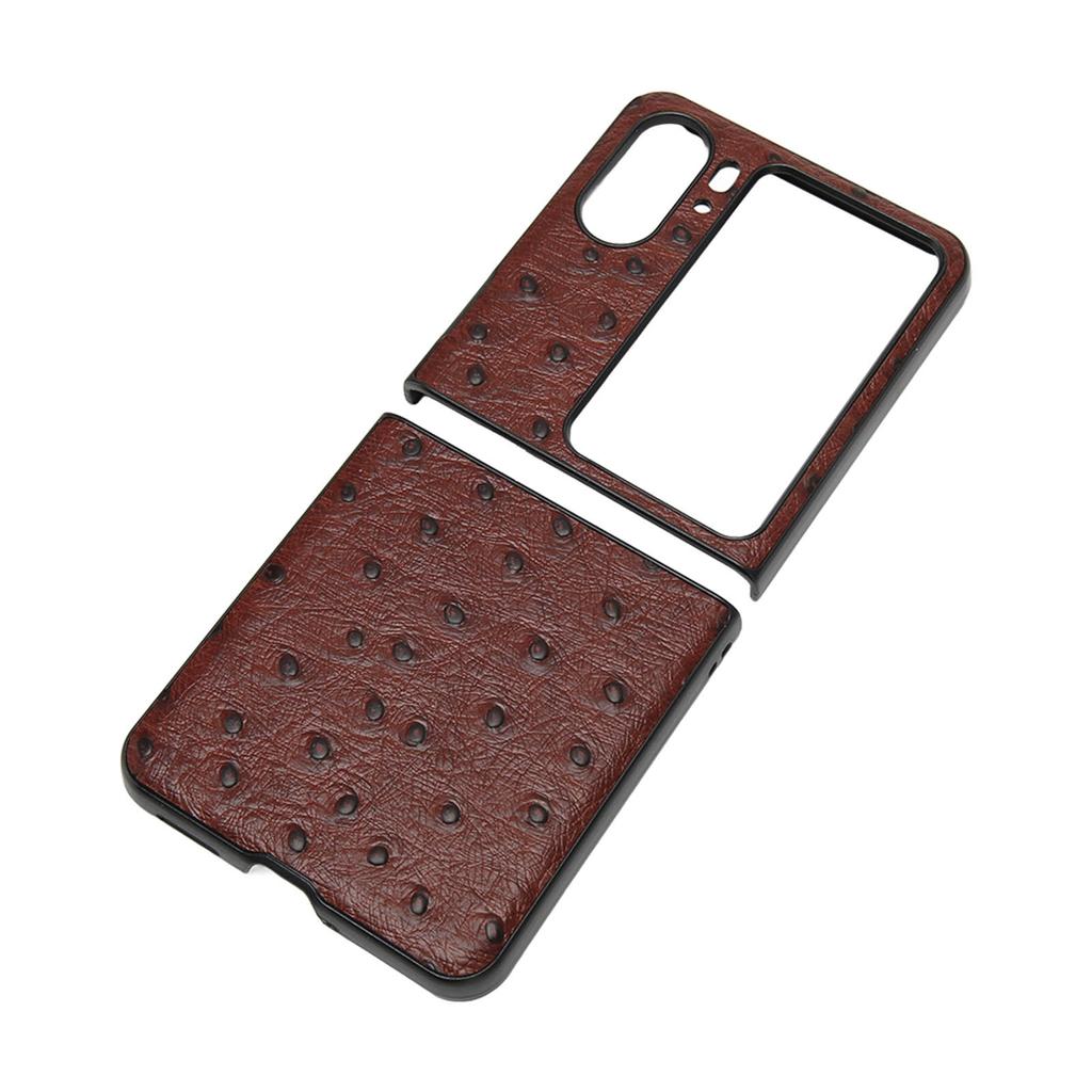 Ostrich Print Phone Case Anti Scratch Dustproof Foldable Phone Protective Cover for Oppo Find N2 Flip