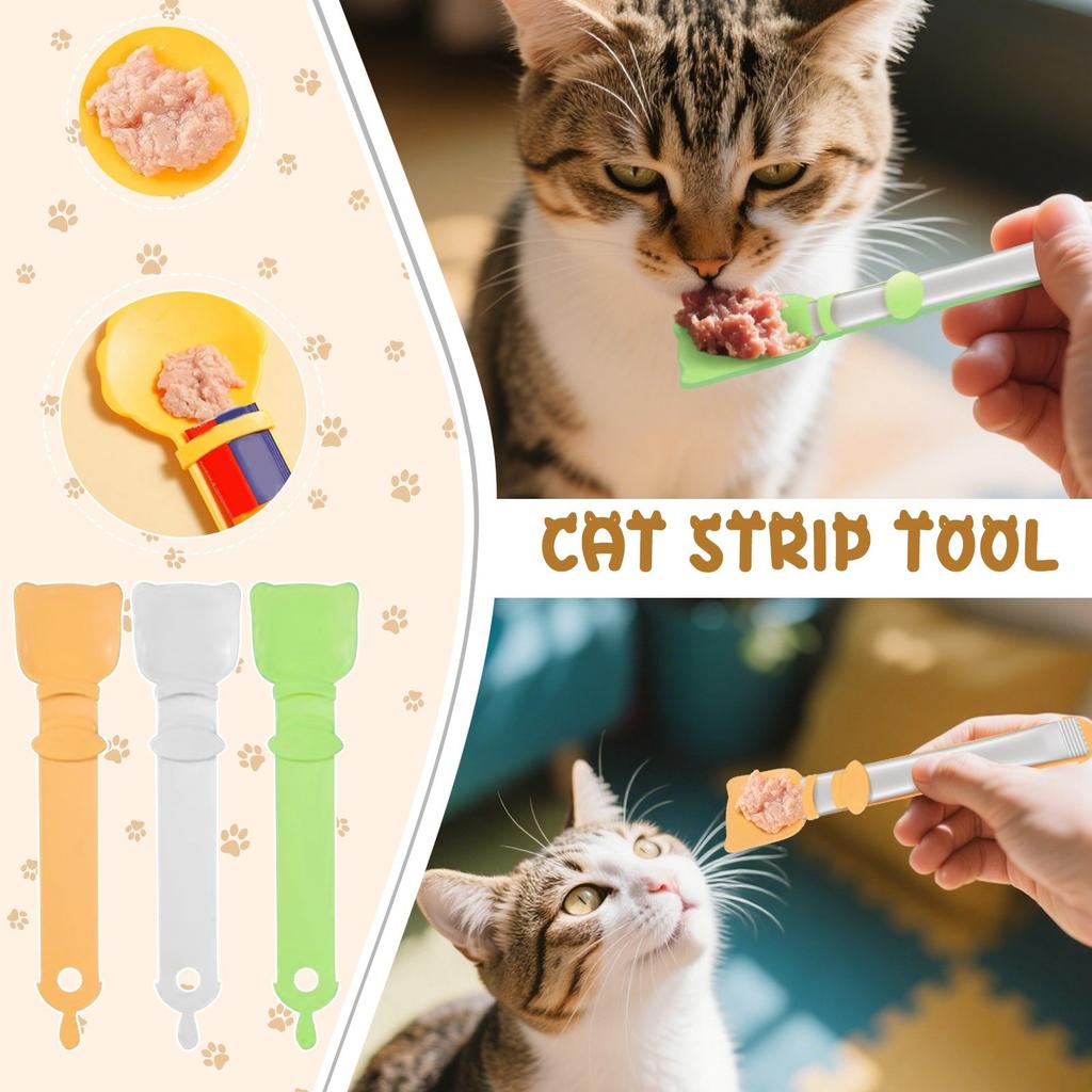 Cat Strip Feeders Spoon,Cute Cats Spoons Pet Food Mixing Spoon Multifunctional Lickable Feeding Dispenser For Cat Liquid Snack And Wet Food