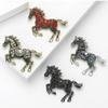 Luxury Zodiac Animal Lapel Pins Classic Metal Badge Pin Rhinestone Horse Brooches  New Year Gifts