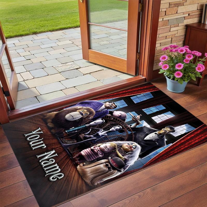Crystal Velvet Rug Custom Name Text, Soft Non Slip Floor Mat Home DecorThe Addams Family