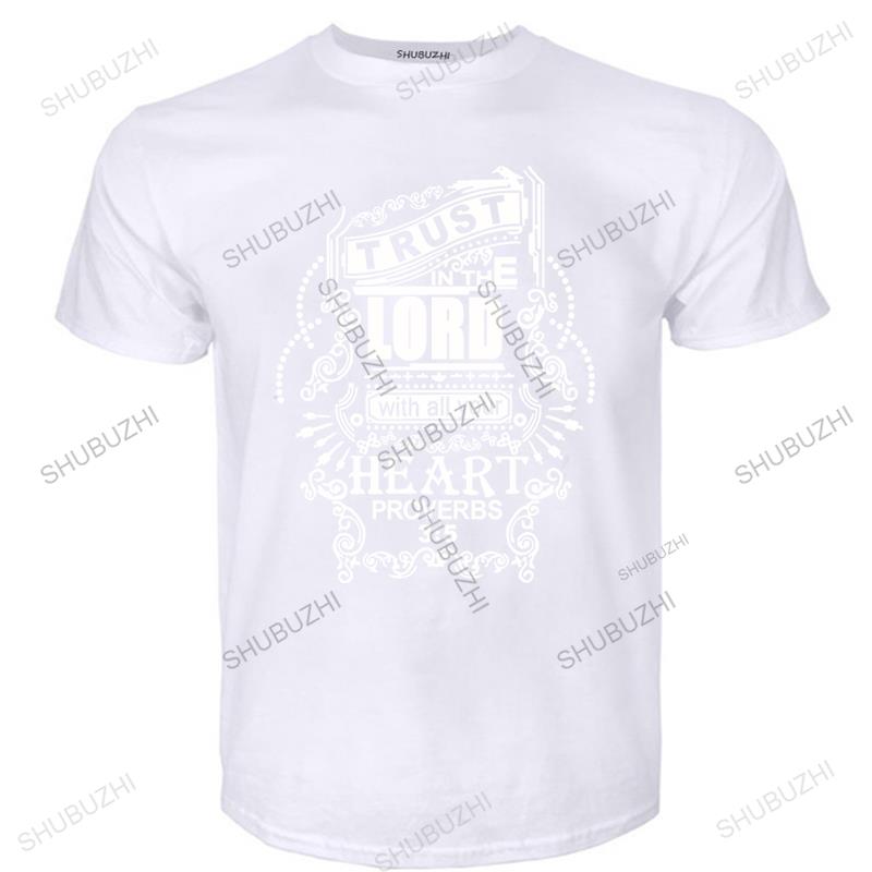 Mens luxury cotton Teeshirts brand clothing Trust in The Lord Christian Tshirt Mens Brand Black Jesus Cotton Funny Top Tees S