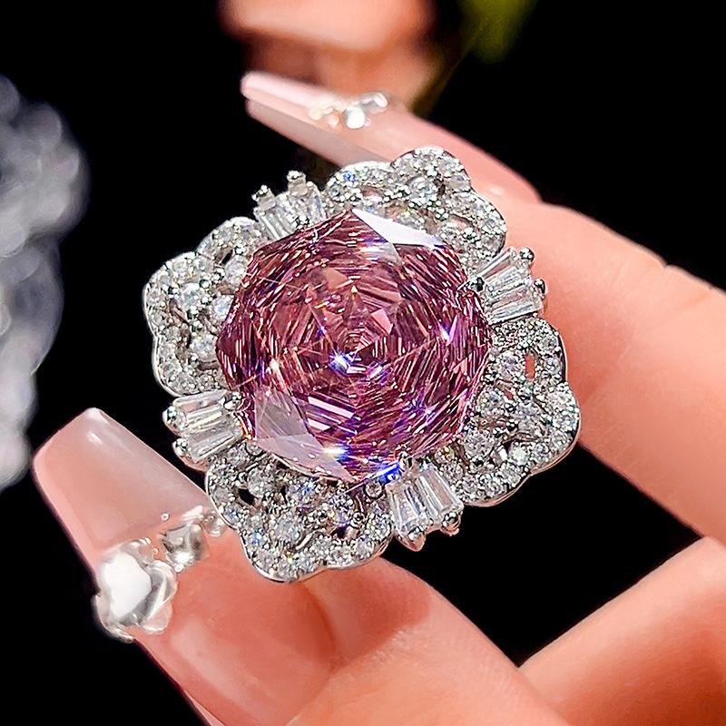 Jewelry Copper Bottom Gold-Plated Simulation Millennium Dry Rose Temperament Set Main Stone 16-10M