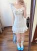 White dress short female summer beautiful new first love white skirt summer moonlight small ocean skirt