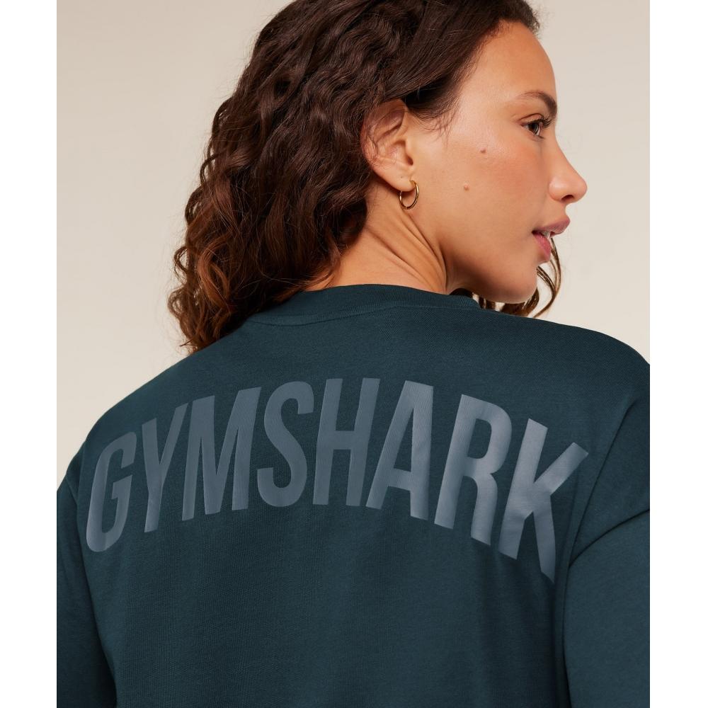 Gymshark Camiseta Oversize de Potencia Azul Petróleo Profundo B4a7o Udrl