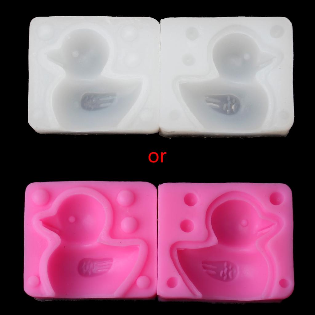 3D Duck Shape Silicone Mold Cake Fondant Soap Candle Resin Jewelry Making Mould Earring Necklace Pendant Mould 1 белый