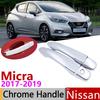 For Nissan Micra K14 2017~ Luxurious Chrome Exterior Door Handle Cover Car Accessories Stickers Trim Set of 2Door 2018