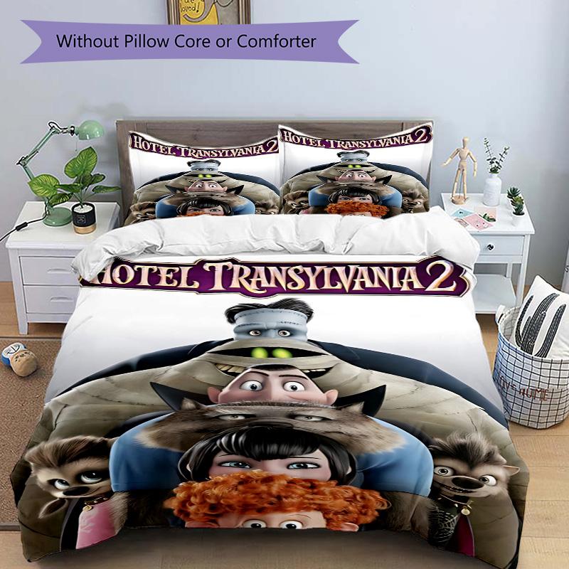 Hotel Transylvania Print 3Pcs Bedding Setduvet Cover With 2 Bedropillowcase Home Birthday Gift
