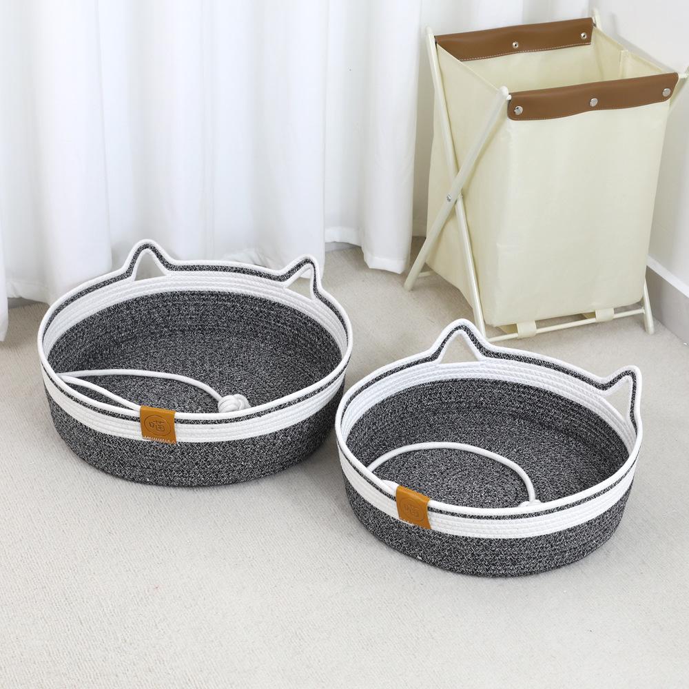 All-Season Cool Cat Bed with Scratching Post, Detachable and Washable, Cute Cotton Pad for Nail Grinding and Dirt Resistance