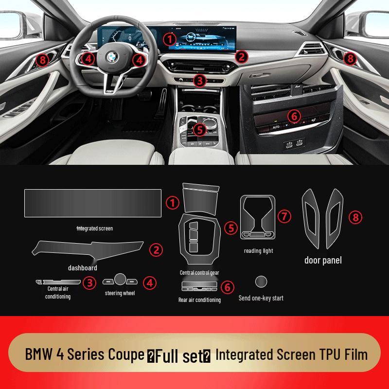 25 BMW 4 Series 425i/430i Interior Console Tempered Glass Protector Film