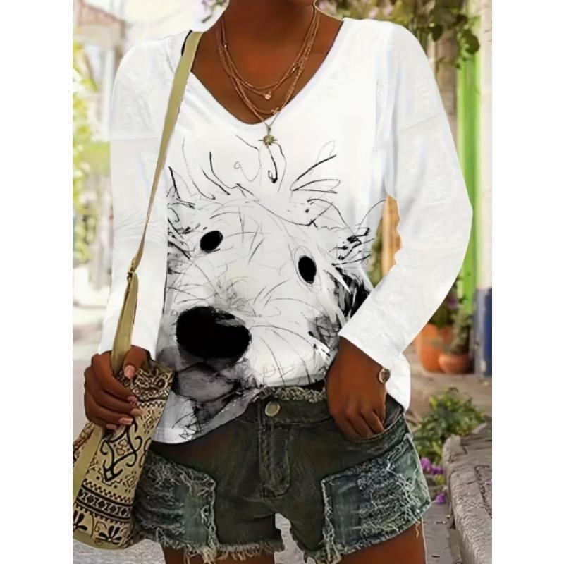 Mode Festival Kleidung Damen T-Shirts Herbst Winter Langarm Weihnachts-Stil 3D Druck Street Hip Hop Damen Top