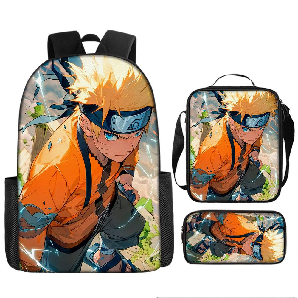 Naruto Naruto Primary And Secondary School Students Three-Piece Set School Bag Children'S Backpack Satchel Pencil Case