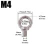 M4 M5 M6 M8 Eyebolt Rings Stainless Steel Lifting Eye Hoist Rings Hooking Nut Screw Easy Installation Marine Rigging Accessories