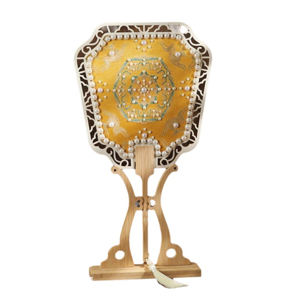 Chinese Style Handheld Fan Vintage Handmade Ancient Style Fan DIY Material Pack with Tassel Embroidery Fan Dance Performance
