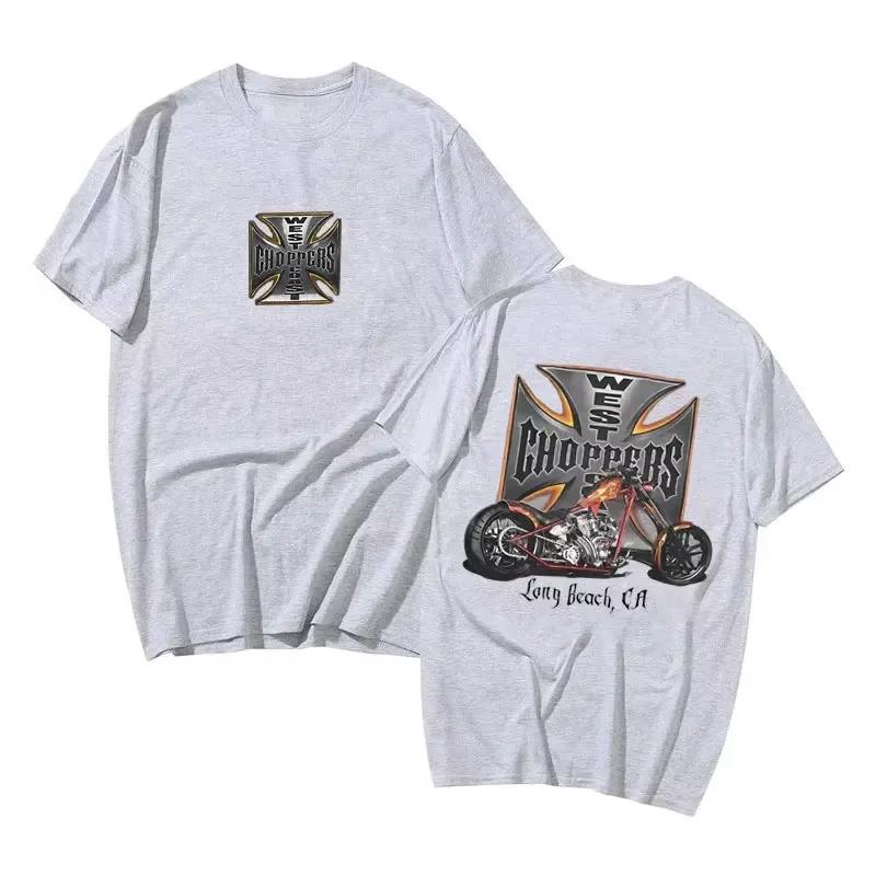 West Coast Chopper Logo Print Tshirt Male 90s Vintage Trend Streetwear Unisex Unisex Hip Hop Oversized T Shirt Unisexs Loose TShirts