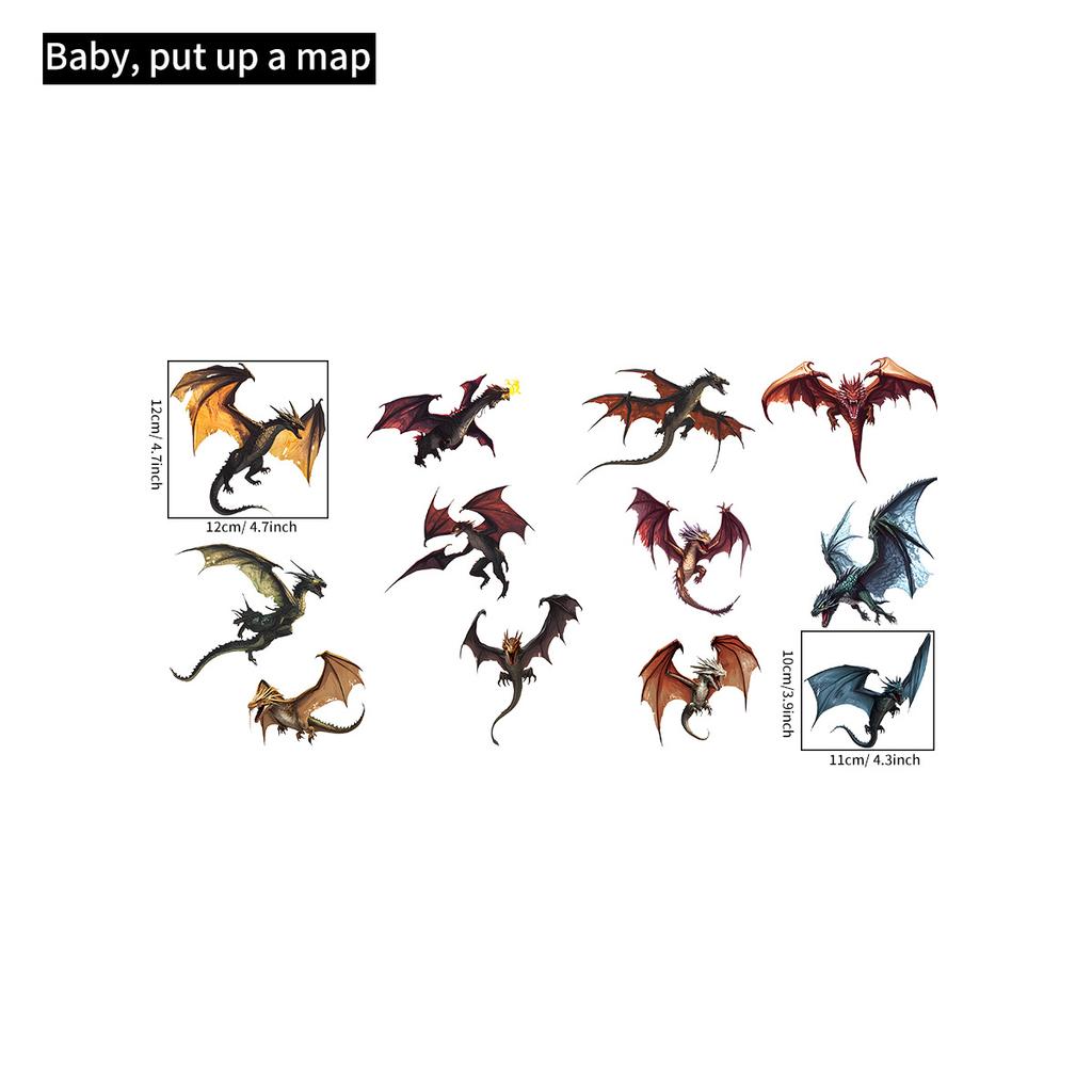 Cartoon Flying Dragon Wall Stickers, Minimalist Animal Art for Kids Room Nursery Decor, Self-Adhesive