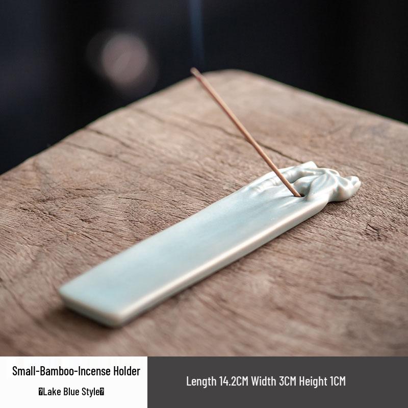 10.5CM Short Ceramic Incense Holder - Plum, Orchid, Bamboo, Chrysanthemum Design