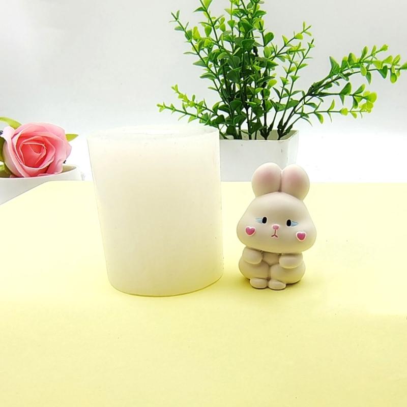 Cartoon Rabbits Silicone Molds Crafts Ornament Plasters Mold Handmade Scented Candle Mould Home Decorations Tool