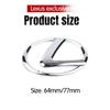 Adesivos de metal de alto padrão com processo galvanizado para o logotipo do volante 64mm 77mm para Lexus ES240 ES250 IS250 LX460 RX270 RX300 RX350