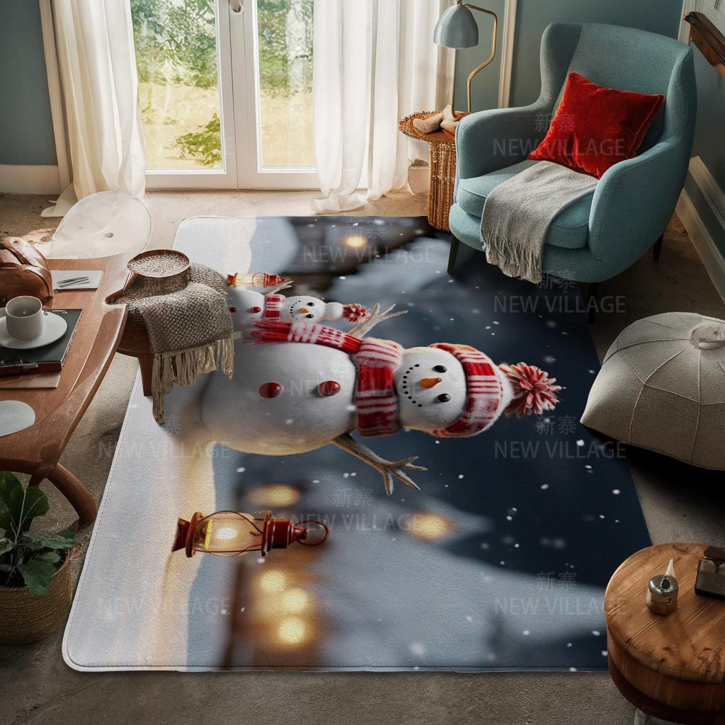 House Entrance Carpet Home Door Mat Living Room Bath Foot Bathroom Non-slip Water Absorption Rugs Bath Merry Christmas Winter