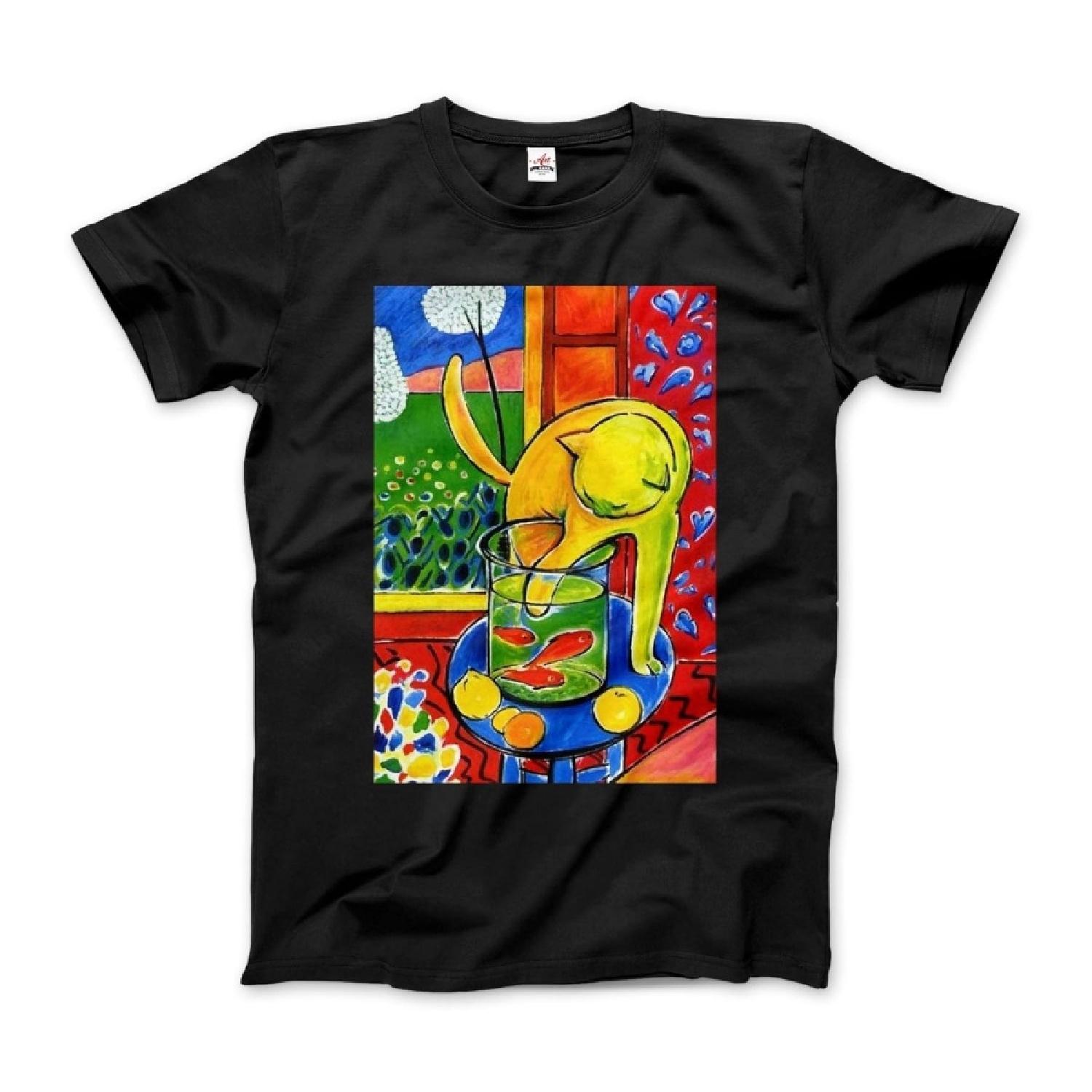 

Matisse - The Cat With Red Fishes 1914 Artwork T-Shirt (Adults, Youth, Short & Long Sleeve)…(Adults, Kids, Short & Long Sleeve) XXXXXL чорний