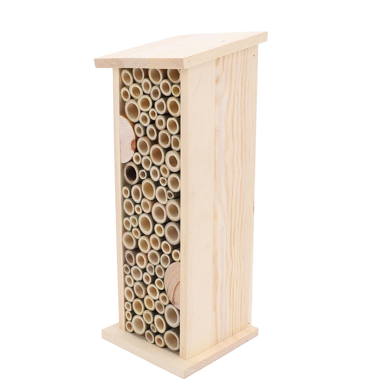 Hanging Bee House Exquisite Handmade Wooden Hanging Bee Box for Beekeeping Outdoor Garden Decoration