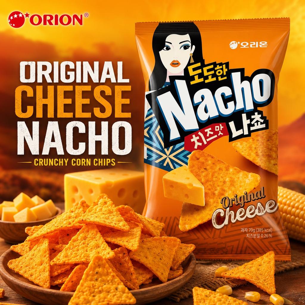 Orion Corn Chips Cheese Flavor 70g cheese‑flavor crispy corn snacks