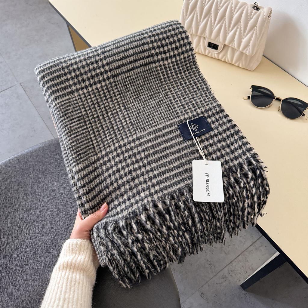 Korean Double Side Imitation Cashmere Scarf Winter Women Scarves Shawl Ladies Long Thickened Warm Knitted Scarf Hijab Stole