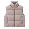 Double-sided wear contrasting color collar down cotton vest women's short loose sleeveless vest autumn and winter casual warm outer coat