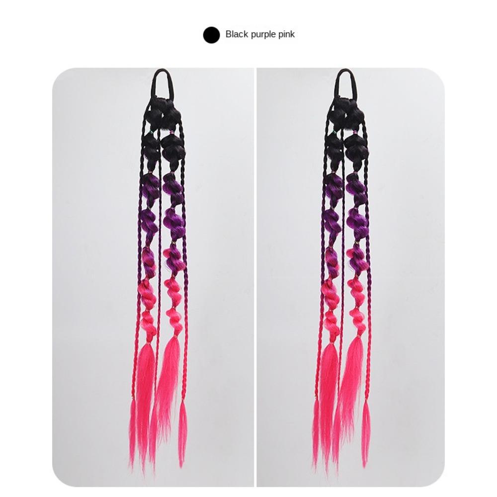 2PCS Colorful Twist Braid Bulk Lantern Braid Braided Ponytails Natural Bubble Jumbo Braid Daily