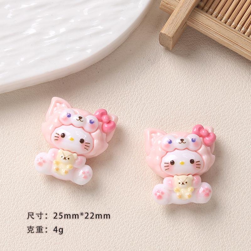 10PCS Cartoon DIY Resin Accessories Animal Hats Creamy Glue Handmade Hair Clips Phone Cases Shoe Buckles Accessories
