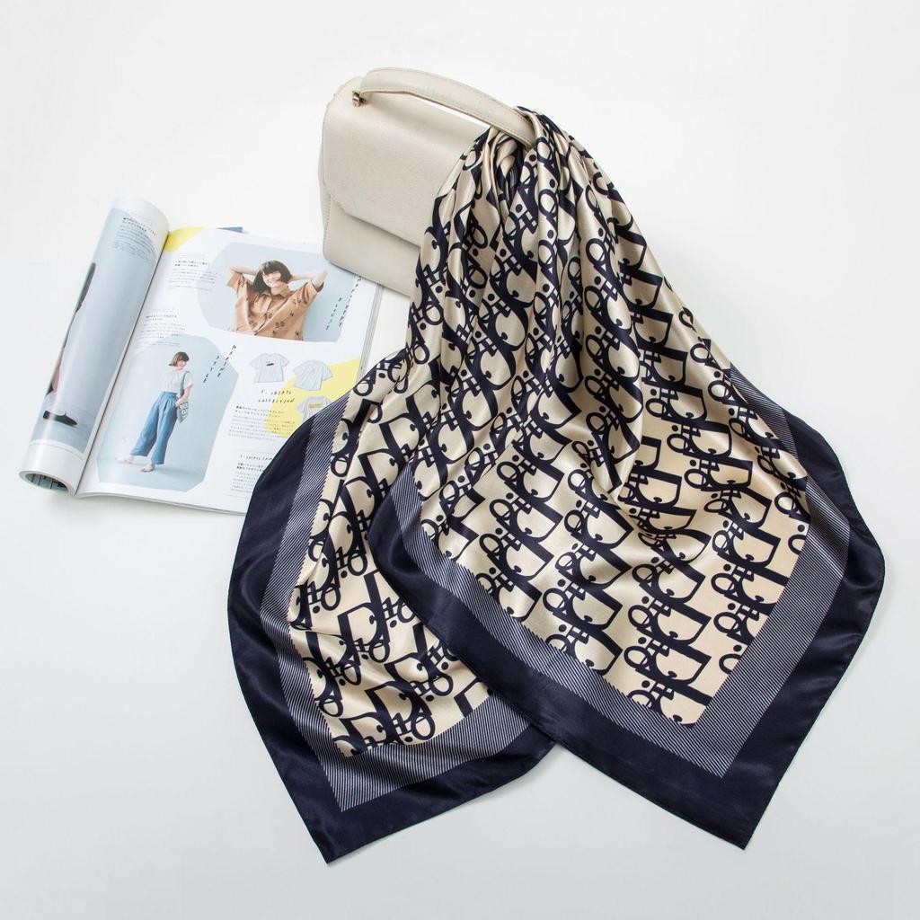 Simulation Silk 90cm Large Square Scarf Silk Scarf Female New 2026 Spring and Fall Models of Foreign Fashion Shirt Large Square Scarf Mother Scarf