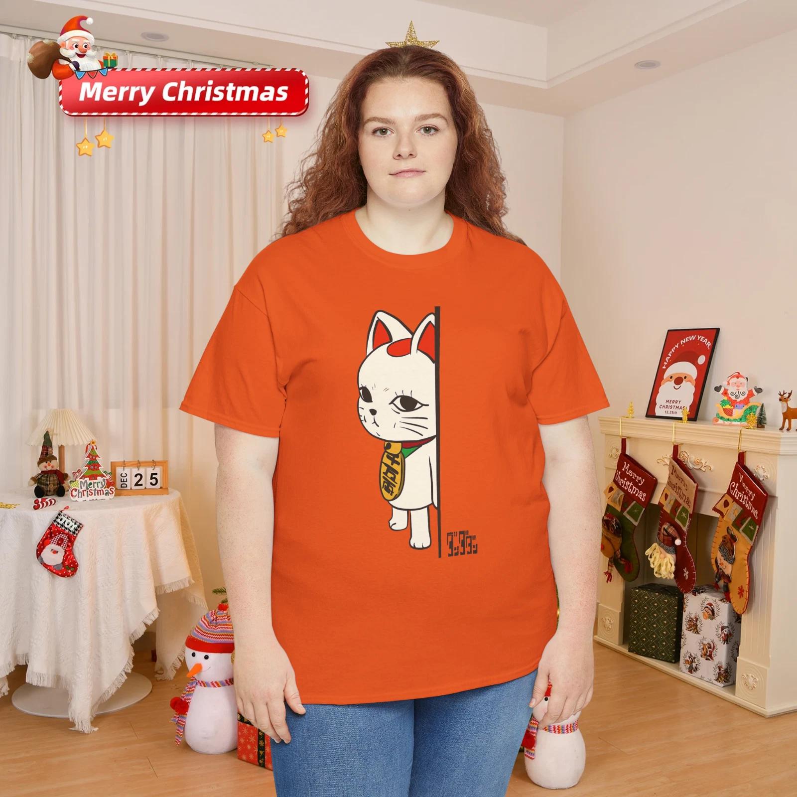 Dandadan Cat Anime Cute Funny Manga Turbo Granny Kawaii Cat Cotton T- Shirt 2XL