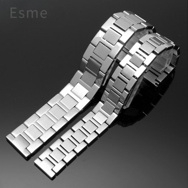 For Cartier Tank Solo Ronde Series Steel Watch Strap Watchchain W5200014 Men's and Women's Flat Interface Watch Band 16-23mm