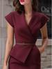Elegant V-Neck Solid Color Short Sleeve Women's Dress - Summer 2026 Collection