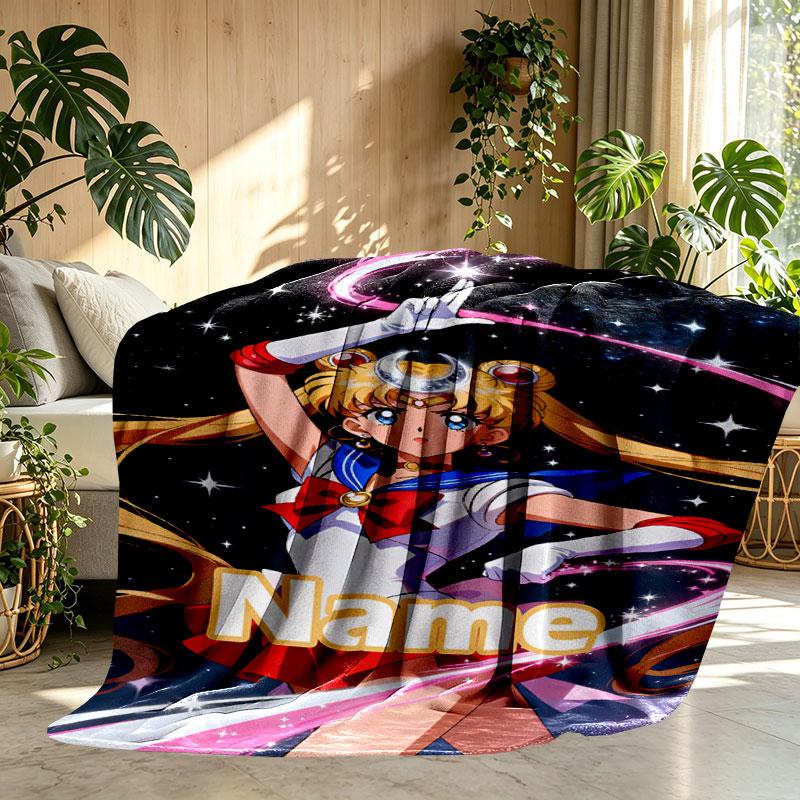Benutzerdefinierte personalisierte Sailor Moon Druckdecke, Heimdekoration, Schlafzimmer, Sofa, Camping, Couch, Geschenke für Geburtstag Weihnachten