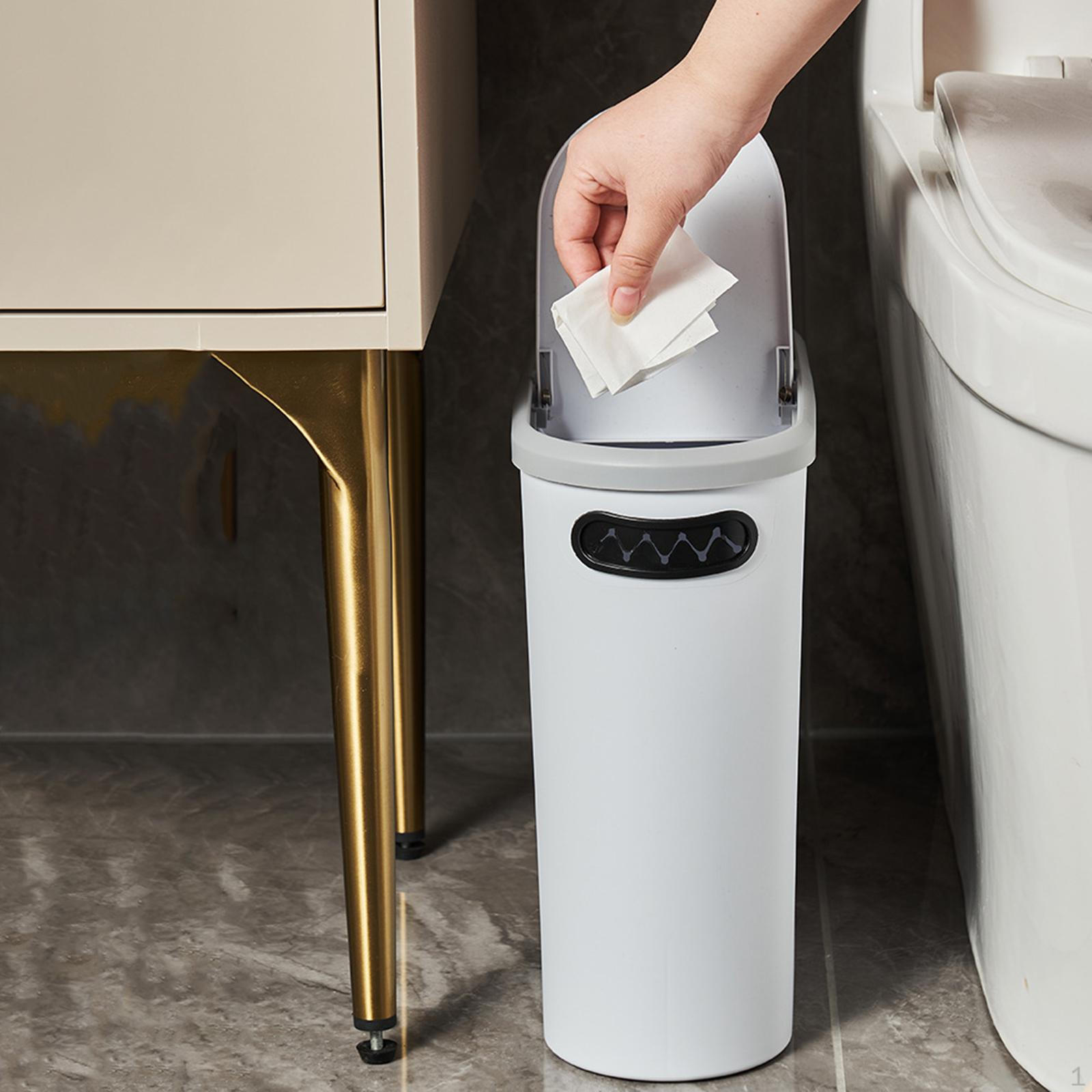 

Thin Garbage Can Bathroom Trash Modern 10L Kitchen Wastebasket Nordic Dustbin for Living Garage