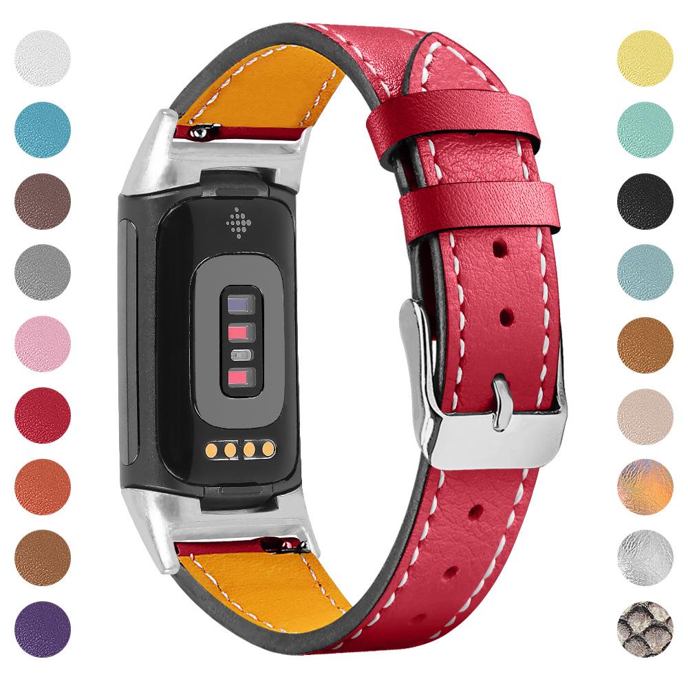 Replacement Genuine Leather Watch Strap For Fitbit Charge 3/4, Unisex
