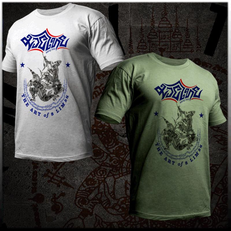 

Muay Thai T-shirt Bangkok Thai boxing yantra deity Thai Boxer Martial Arts tee 4XL