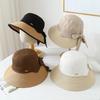 Women's Elegant Bowknot Sunshade Fisherman Hat Breathable Wide Brim Sunhat for Spring Summer Seaside Vacation