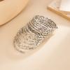 Stylish And Shiny Square Ccb Beaded Wrapped Wide Bracelet, Personalized Geometric Multi-Layer Stacked Bracelet For Women
