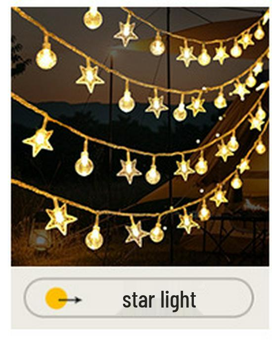 Colorful LED Star Moon Curtain String Lights for Bedroom Decoration