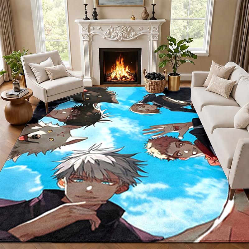 שטיח Jujutsu Kaisen למפתן הכניסה לסלון או לחדר השינה, משטח מגן מתחת לכיסא, קישוט למשרד, מתנת חג המולד, מתנת יום הולדת