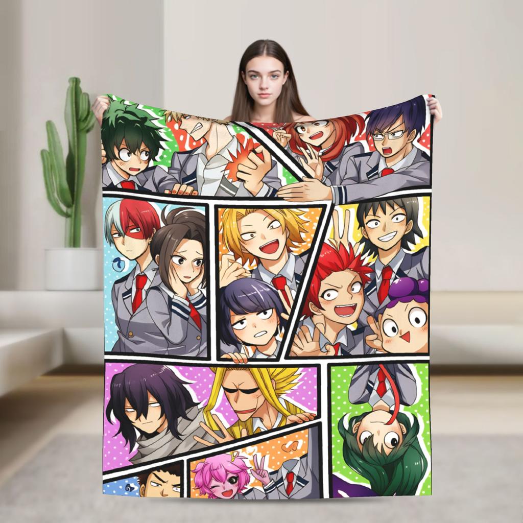 My Hero Academia Super Soft Blankets  Airplane Travel Plush Throw Blanket Aesthetic Couch Bed Flannel Bedspread Sofa Bed Cover