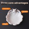 Layered Petal Snack Dish Halloween Bat Candy Dish 3D Printed Matte White PLA Jewelry Bowl Gothic Table Ornament for Entryway And Coffee Desktop