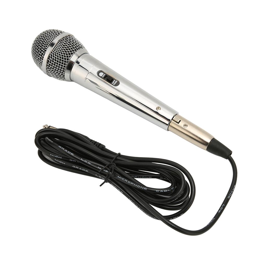 Wired Microphone Moving Coil Type Handheld Singing Microphone for Home KTV Meeting 9.8ft