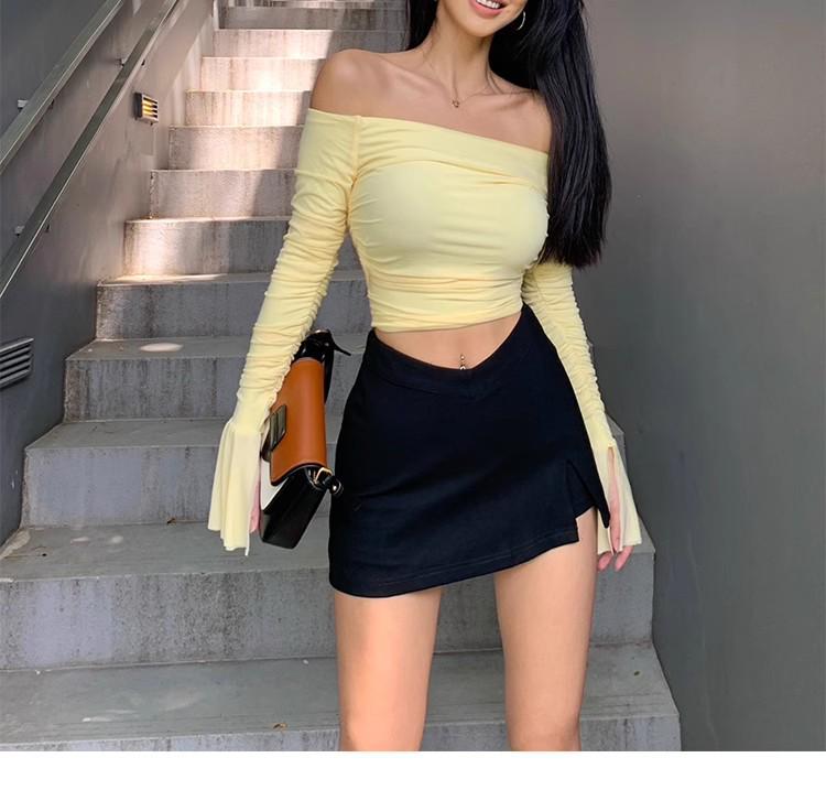 Women's Black Skirt: 2025 Spring/Summer Sexy Slit Suit, Anti-Exposure, Pure Desire Short Hip Skirt