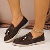 2025 Spring and Autumn New Lazy One-pedal Flat British Style Retro Loafer Single Shoes Women's Versatile Matte Women's Shoes